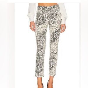 Mother Gray Leopard Print Women Jeans